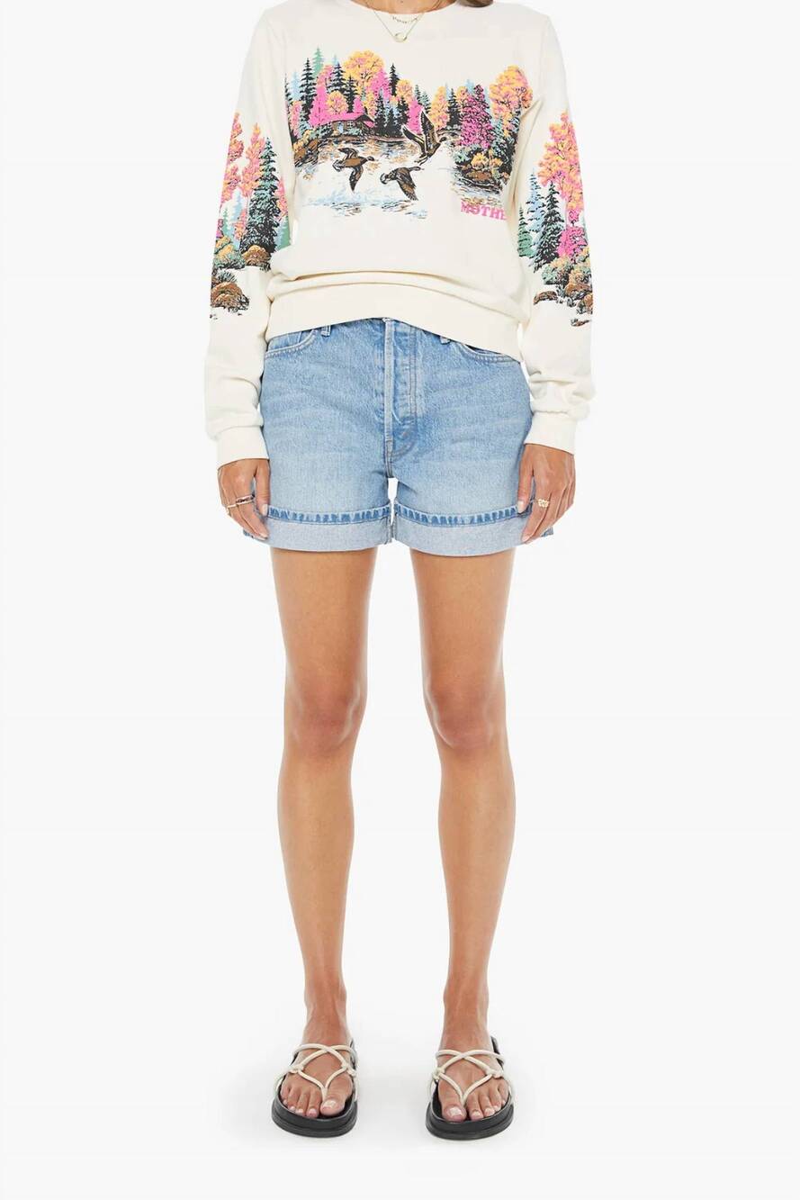 NEW MOTHER camper crewneck sweatshirt in shine on